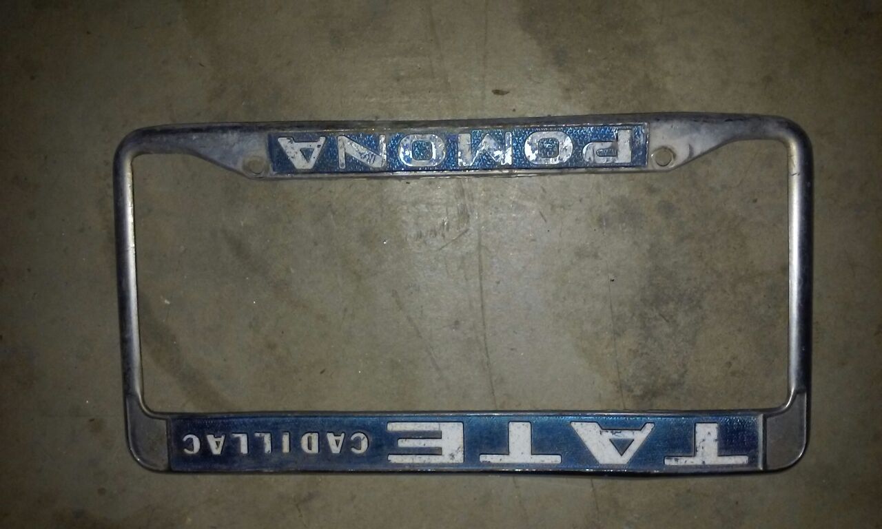 TATE cadillac of pomona ca license plate frame