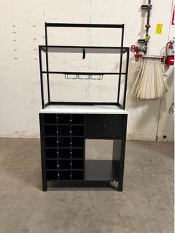 New Kitchen Wine Buffet Cabinet with Glass Holder 18-Bottle Wine Rack