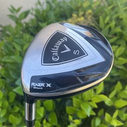 MINT LEFT HANDED CALLAWAY RAZR X BLACK LIMITED EDITION GOLF FAIRWAY WOOD #5 w FUJIKURA STIFF