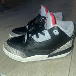 Nike Air Jordan 3 Retro Black Cement Toddler TD Size 9C 2024 DM0968-010 Sneakers