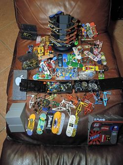 Huge vintage collection of tech deck skateboard and BMX bikes