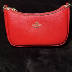 red coach bag