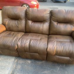 Zaynah Leather Sofa Powered