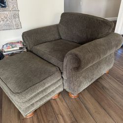 Oversized couch and ottoman 