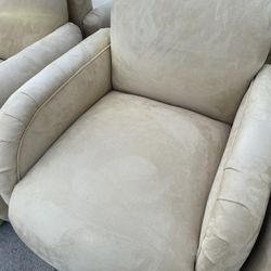 Beige Suede Arm Chairs