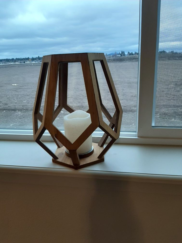 Wooden Geometric candle holder