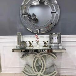 new c design console table + mirror set 