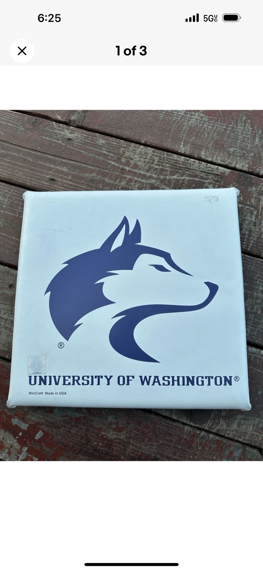 Vintage University Of Washington Huskies Seat Cushion, UW Husky, Stadium Cushion
