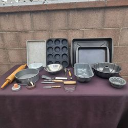 21- Mix Piece Home Baking Lot – Pans, Sheets & Tools