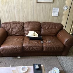 Brown Leather Sofa