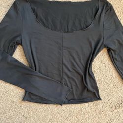 Gray Long Sleeve Top