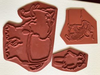 Unmounted rubber stamps
