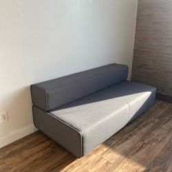 Modern Gray Fabric Sofa Daybed - Poppin Block Party Sofa