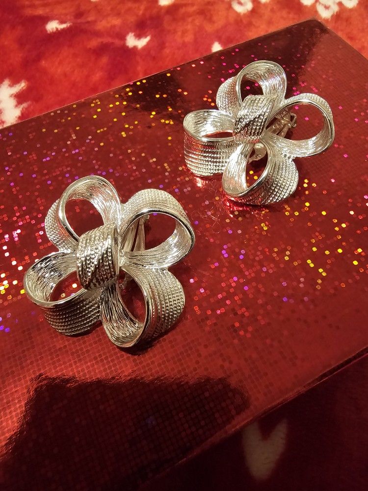 $10.00 - Clip Earrings, Avant-Garde Brand! New In Red Gift Box!