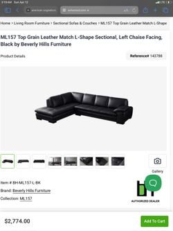 Like new leather sectional urgently selling