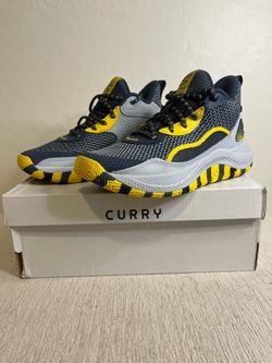 Curry Brand Basketball Sneakers Navy Yellow