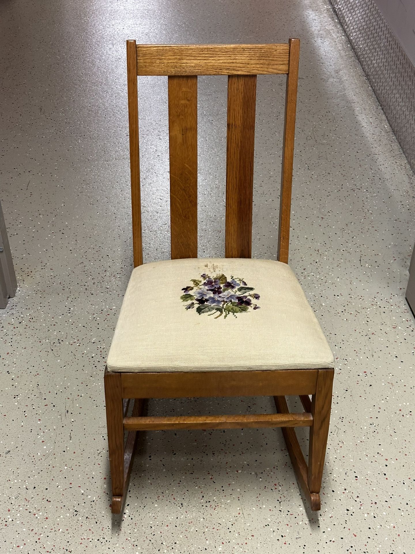 Wood Rocking Chair w/ Sewing