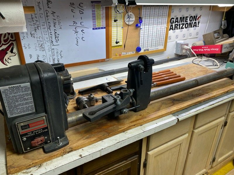 Craftsman 12" Wood Lathe And Tools
