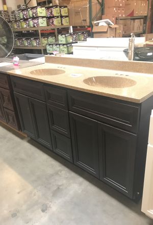 48 In Mocha Modular Bathroom Vanity With Walnut Cultured Marble Top 60 In Mocha Modular Bathroom Vanity With Walnut Cultured Marble Top And Double Integrated Sink
