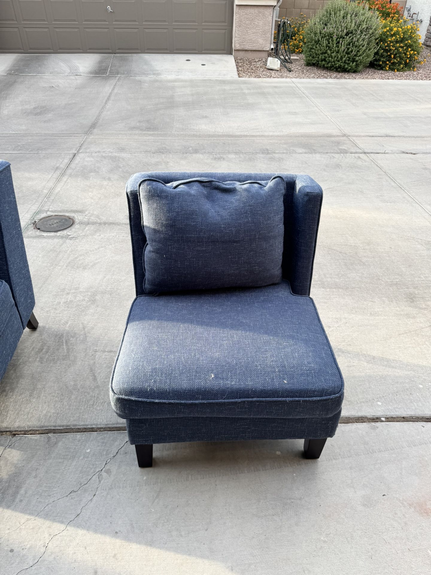 Pair Of blue Fabric Chairs