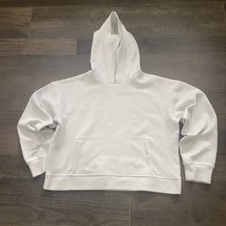 Tek Gear Women’s Ultra Soft Fleece Cropped Long Sleeve Hoodie  Ivory Size L