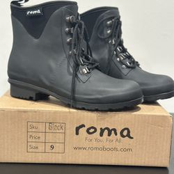 Roma Women’s Black Rain Boots Size 9