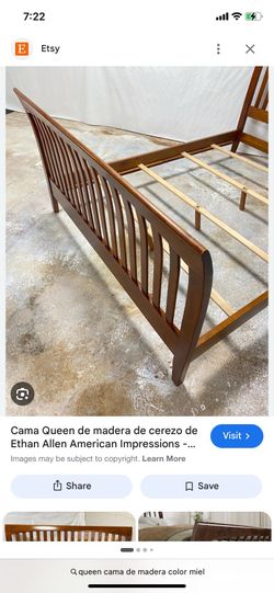 Queen bed solid wood