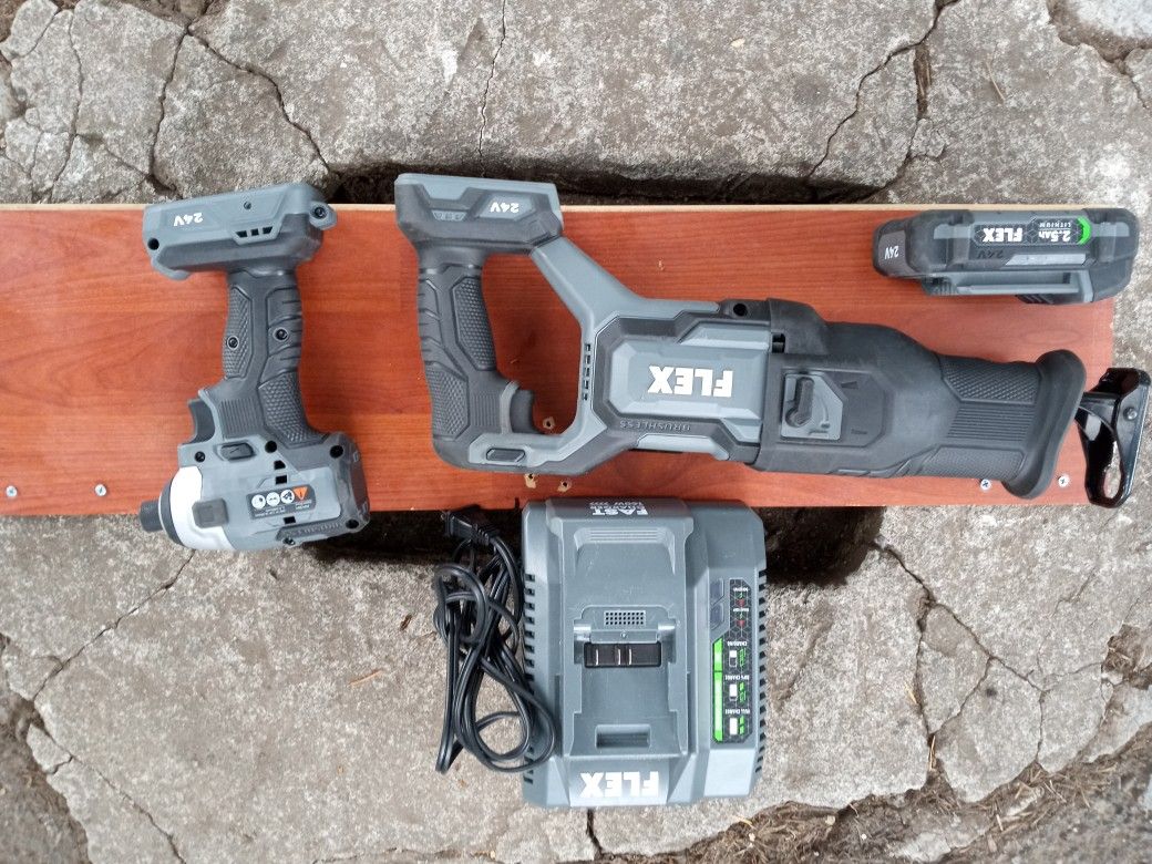 Flex Brand Sawzall And Impact W/ Battery & Charger