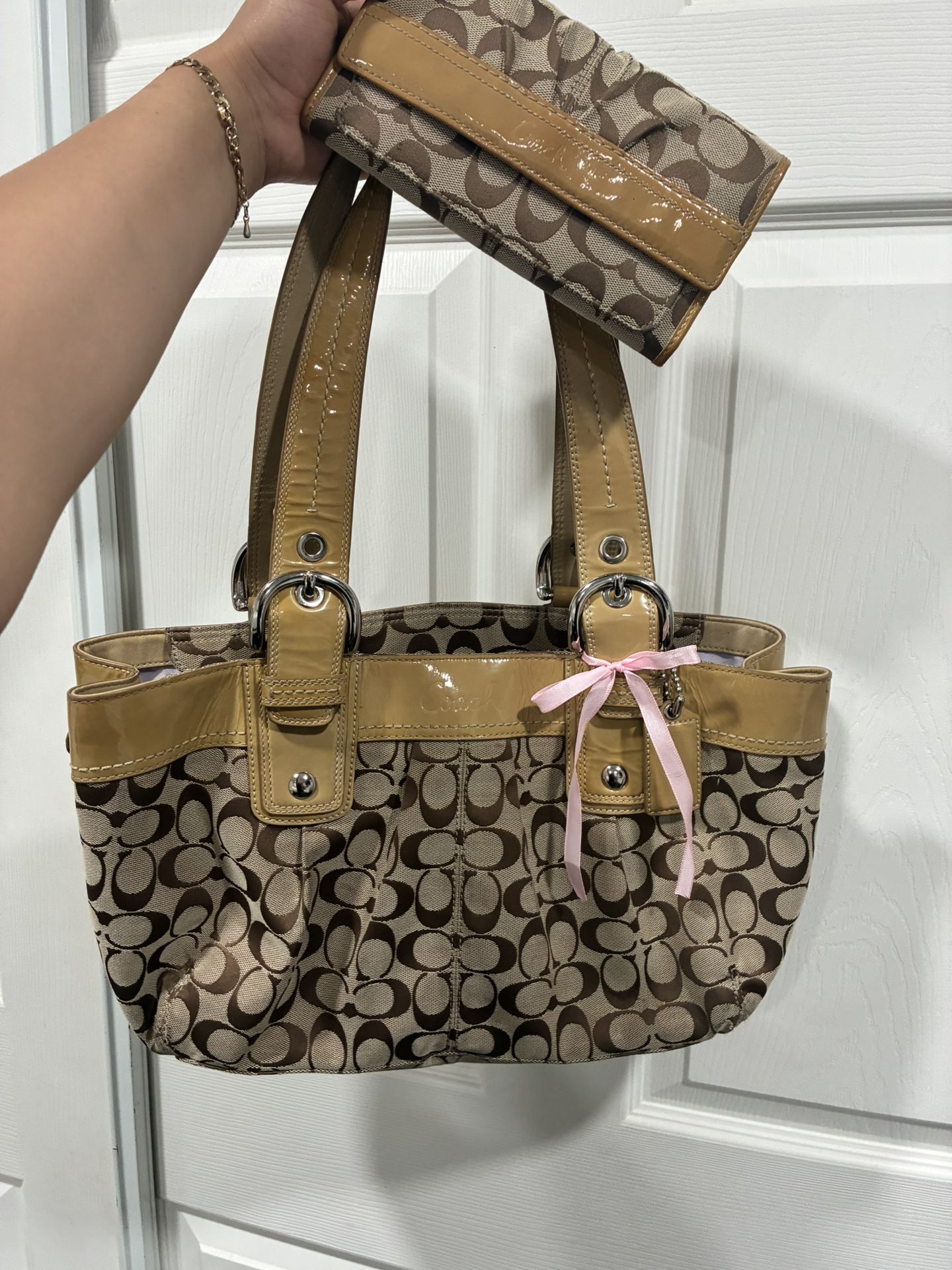 Vintage Coach signature bag & wallet