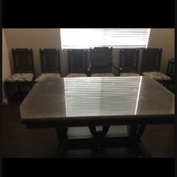 And Antique Table And Chairs And Buffet