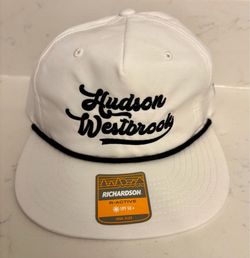 Hudson Westbrook Adjustable Baseball Cap Hat White/Black. Brand New!