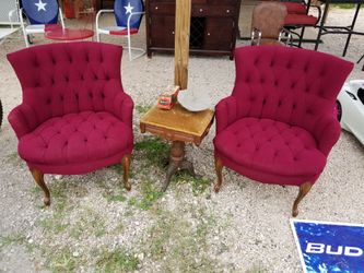 antique french style red velvet chairs 120 pair
