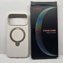 TORRAS Ostand Q3 Silicone Case iPhone 17 Pro Max MagSafe 360 Stand Ivory Gold