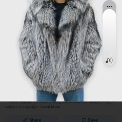 Brand New Silver Grey Fox Jacket
