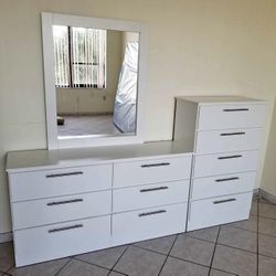 Dresser Whit Mirror And Chest - Cómoda Con Espejo Y Gavetero 