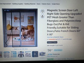 Magnetic screen door 60”x80”