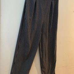 C-129  Kathie lee LightPant,  Black/white/grey Stripe  Size 12. $6