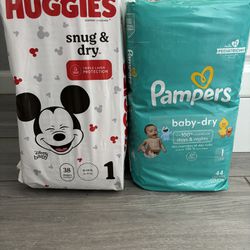UNOPENED Packages Of Pampers  Size 1 $9 EACH