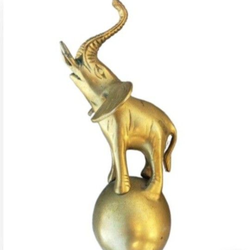 Vintage Brass ELEPHANT STATUE 8" Inches Tall Beautiful!