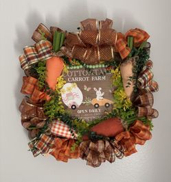 Carrot Farm Orange Spring Wreath - Home Holiday Decor