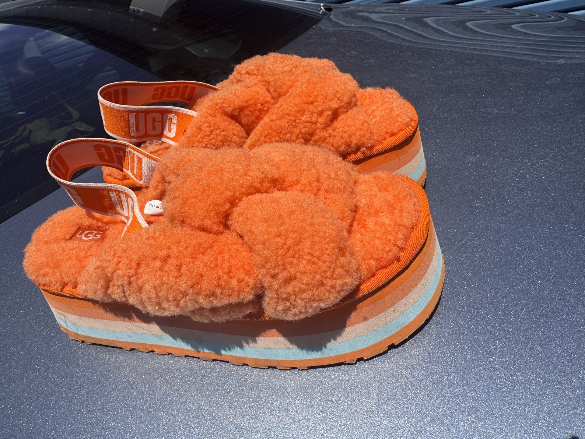 Uggs Orange Sandals Size 7 Cute
