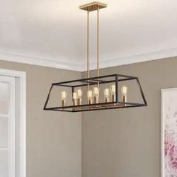 Brand New 8-Light Farmhouse Chandelier with 8 Edison LED Bulbs Dining Room Kitchen