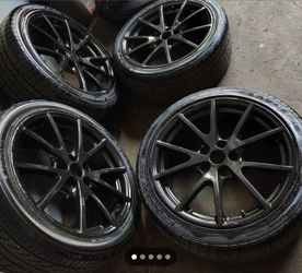 "Enkei" Set of 4 Dark Alloy Wheels with Tires