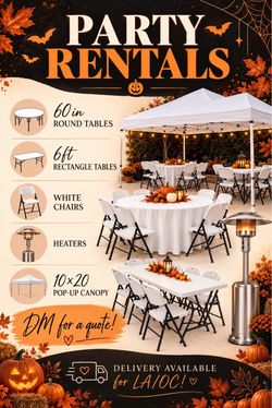 Tables chairs heaters canopy
