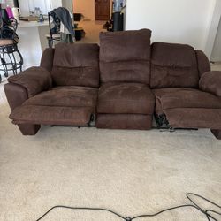 Electric Reclining Microfiber Sofa And Loveseat 