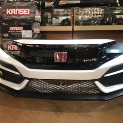 16-21 Honda Civic Conversion Front Bumper Painted White kit