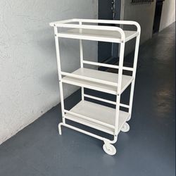 White Bar Or Storage Rolling Cart 
