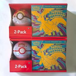 2 Pokémon Ascended Heroes Elite Trainer Box 2 Pack Red Poke Ball