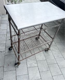 Rolling Grill Cart with stainless steel top