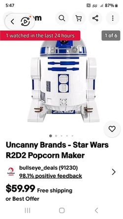  Uncanny Brands Star Wars R2D2 Popcorn Maker- Fully